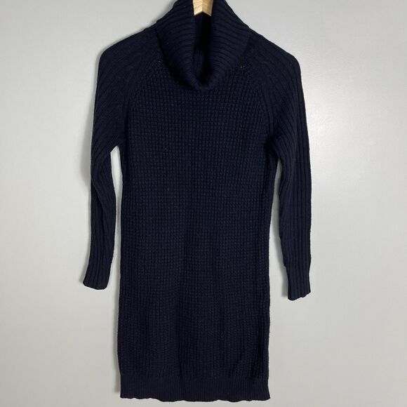 Uniqlo Women's Sz XS Long Sleeve Knit Pullover Turtleneck‎ Sweater Dress Black - Picture 2 of 10